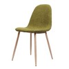 Modern Curve-Back Dining Chairs, Side Chairs with Wood-Finish Metal Legs, Fabric Upholstered Leisure Chair (set of 2) -Christopher Knight Home - 4 of 4
