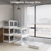 MaseiKar 3-Pack Transparent Stackable Storage Bins with 5 Doors to Open with Wheels, Folding Plastic Craft Containers Large Closet Organizers Box - 4 of 4