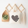 City Creek Prints Checkered Heart Black Canvas Tote Bag - 15x16 - Natural - 2 of 2