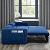 VASIP 55" Modern Convertible Velvet Sofa Bed  Double Pull-Out Bed with 2 Pillows, Detachable Arm Pocket Living Room Adjustable Grid Armrests - 4 of 4