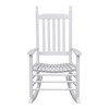 VidaXL Rocking Chair with Curved Seat White Wood - 4 of 4