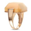 EVERLY JEWELRY | Rose Plated Sterling Silver w/ 30ct TGW 20x18mm Simulated Champagne Cat Eye Plated Ring - 2 of 3