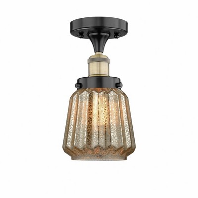 Chatham - 1 Light Semi-Flush Mount In Industrial Style-8.25 Inches Tall and 6.5 Inches Wide