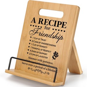 The Ultimate Gift for Cooks: Bamboo Cookbook Stand with Measurement Chart | Adjustable, Sturdy Kitchen Organizer - 1 of 4
