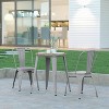 Emma and Oliver Indoor/Outdoor Dining Table, 23.75" Round All Weather Poly Resin Top with Steel Base - 2 of 4