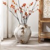 LuxenHome Mottled Brown and White Terracotta 12-Inch Tall Indoor and Outdoor Jug Vase with Handles - 4 of 4