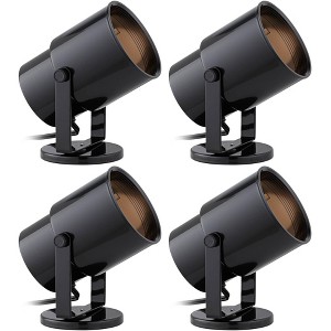 Pro Track Studio Set of 4 Small Uplighting Indoor Accent Spot-Lights Plug-In Adjustable Floor Plant Home Decorative Art Desk Black Finish 8" High - 1 of 4