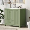 36" Bathroom Vanity with Sink, One Cabinet with Two doors and One Big Drawer and One Flip Drawer - 2 of 4