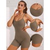 Allegra K Women's V Neck Sleeveless No Show Cami Unitard Adjustable Spaghetti Strap Rompers Sling Shorts Body Shapers - 3 of 4