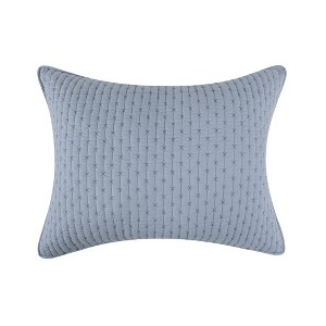 Cross Stitch Chambray Standard Sham - Levtex Home - 1 of 3