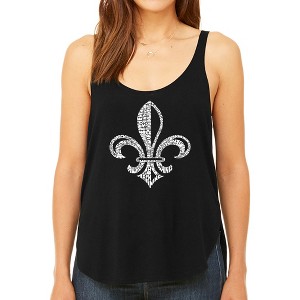 LA Pop Art Women's Premium Word Art Flowy Tank Top - LYRICS TO WHEN THE SAINTS GO MARCHING IN - 1 of 4