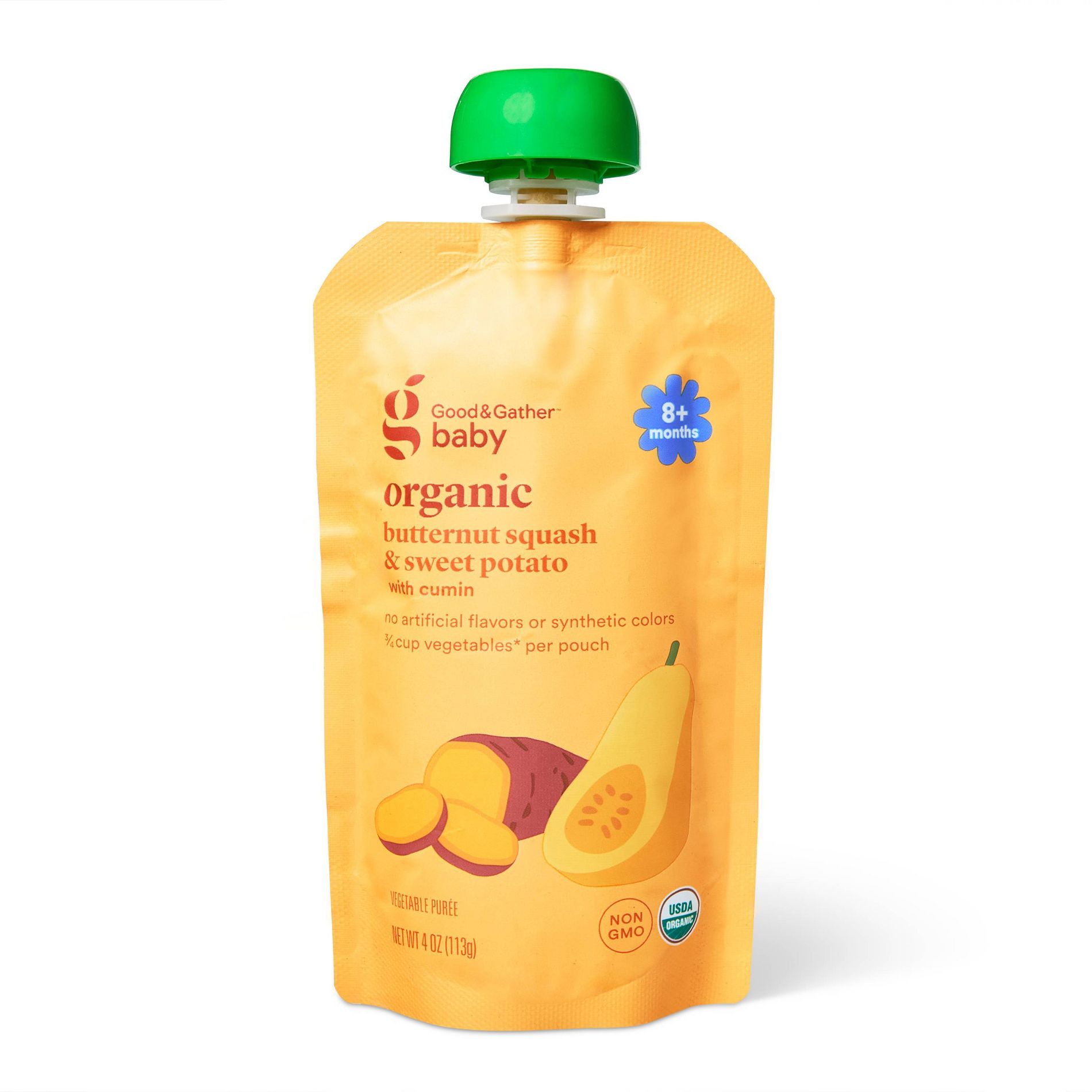 Butternut Squash Sweet Potato Cumin Pouch - Carrot Orange - 4oz - Good & Gather™