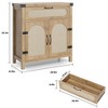Rattan Sideboard Buffet Cabinets with Storage, Farmhouse Kitchen Accent Storage Cabinet with Drawer - 2 of 4