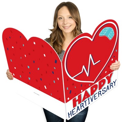 Big Dot of Happiness Happy Heartiversary - CHD Awareness Giant Greeting Card - Big Shaped Jumborific Card