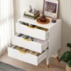 Homhougo 3 Drawer Dresser for Bedroom, Modern Nightstand with Wide Top, Chest of Drawers with Deep Drawers White - 4 of 4