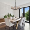 LNC Echonalyri 5-Lights  Modern Candestick Chandelier,Matte Black and Polished Gold with Smoked Grey Textured glass,15in/26in - 2 of 4