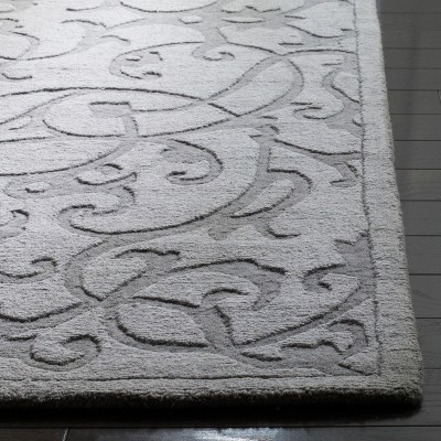 Gray Hand-Tufted Wool Rectangular Area Rug