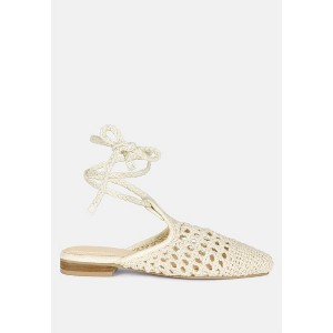 Bartsi Handwoven Cotton Tie Up Mule Flats Women - 1 of 4