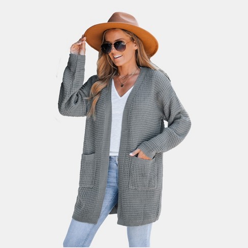 Women's Chunky Knit Open Front Cardigan -cupshe : Target