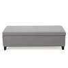 Gable Storage Ottoman - Light Gray - Christopher Knight Home: Hinged Lid, Polyester Upholstery, Hardwood Frame - 2 of 4