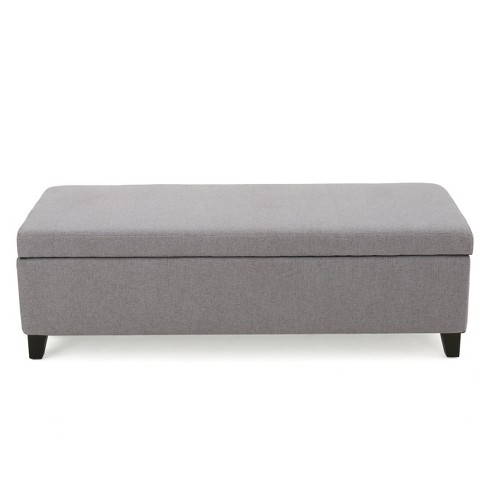 Gable Storage Ottoman Light Gray Christopher Knight Home Hinged Lid Polyester Upholstery Hardwood Frame Target