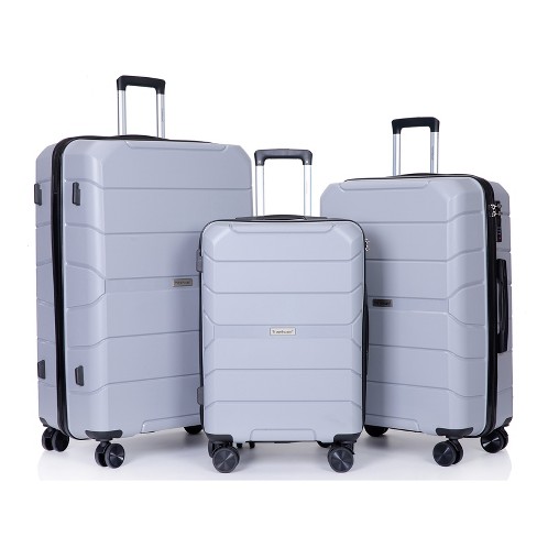 3 Pcs Hardshell Luggage Set, Abs Lightweight Spinner Suitcase With Tsa ...