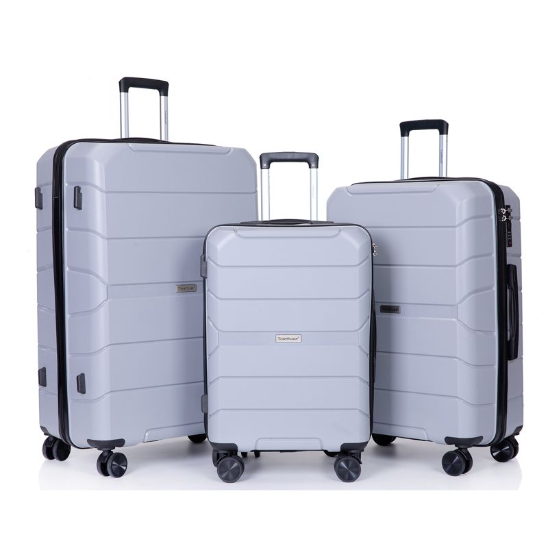 3 PCS Hardshell Luggage Set, ABS Lightweight Spinner Suitcase with TSA Lock (20/24/28)-ModernLuxe, 1 of 14