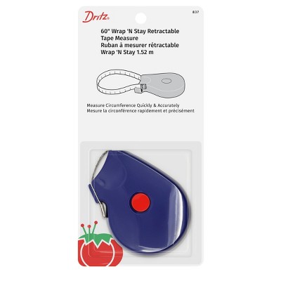 Dritz 60" Wrap 'N Stay Retractable Tape Measure: Sewing Tools, Body Measuring, 7.25" Length, 3.5" Width
