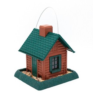 North States Log Cabin Hopper Bird Feeder 10.75" Brown - 1 of 4