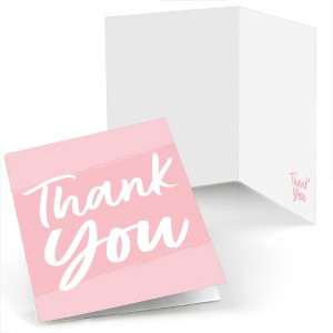 Big Dot of Happiness Pink Elegantly Simple - Guest Party Favors Thank You Cards (8 count) - 1 of 4