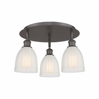 Brookfield - 3 Light Flush Mount In Art Deco Style-9.5 Inches Tall and 17.5 Inches Wide
