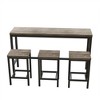 4-Piece Bar Table Set, Modern Rectangular Pub Bar Table and 3 Bar Stools, Kitchen Table Set with 3 Stools - 2 of 4