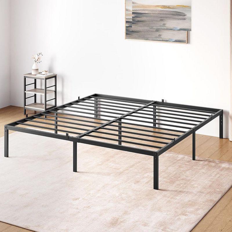 Whizmax 14 Inch King Bed Frame No Box Spring NeededHeavy Duty Metal Platform Bed Frame with Sturdy Steel Slats, Noise Free, Easy Assembly, Black, 1 of 8