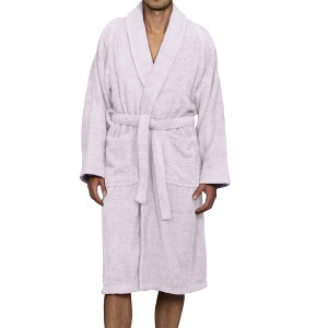 100% Cotton Ultra-Soft Terry Adult Unisex Lightweight Luxury Bathrobe by Blue Nile Mills - 1 of 4