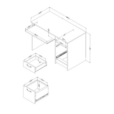 Gray Oak Farmhouse-Style Computer Desk with Ergonomic Design and Storage