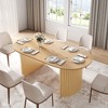Wooakway 30"H Fashion Wooden Table Suitable for Kitchen Conference and Gaming Use with Double Pedestal Black/Walnut/Natural Wood - 2 of 4