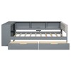 CAVINAS Twin Size Bed Modern Wooden Bed Frame with 2 Storage Drawers, 5 Shelves and Upholstered Headboard for Bedroom - 3 of 4