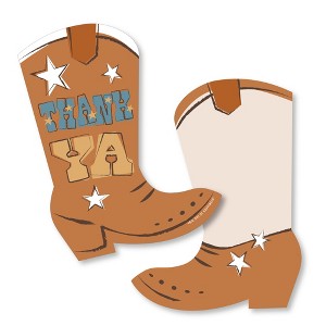 My First Rodeo - Shaped Thank You Cards - Little Cowboy 1st Birthday Party Thank You Note Cards with Envelopes - Set of 12 - 1 of 4
