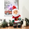 LuxenHome Animated Singing 16" Tall Santa Holiday Decoration, Battery Operated Multicolored - 3 of 4