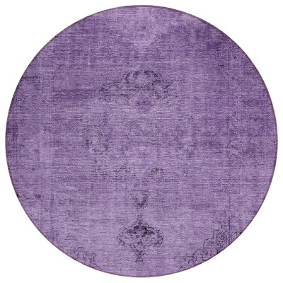 Purple Eggplant And Lavender Oriental Washable Indoor Outdoor Area Rug