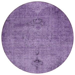 Purple Eggplant And Lavender Oriental Washable Indoor Outdoor Area Rug - 1 of 4