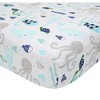 Lambs & Ivy Oceania 6-Piece Baby Crib Bedding Set - Blue Ocean, Nautical, Aquatic, Whale, Octopus Theme - 3 of 4