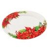 Gibson Home 4 Piece Ceramic Serving Set in White With Poinsettia Decorations - 4 of 4
