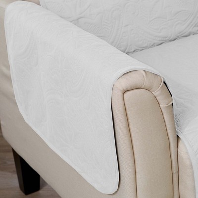 Reversible Quilted Sofa Furniture Protector - Great Bay Home(Sofa, White / Sand)