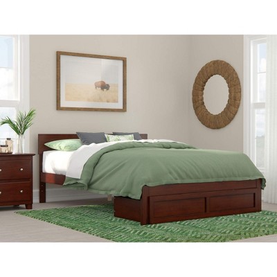 AFI Furnishings Boston Queen Bed with Foot Drawer in Walnut