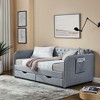 NicBex 80.5" Daybed with Storage Twin Size Day Bed with Trundle and 2 Spacious Drawers for Bedrooms and Living Rooms - 2 of 4