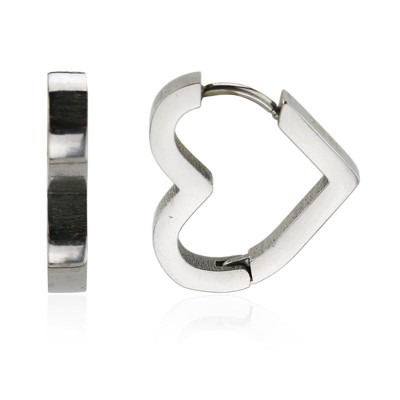 Slate by Rebl Heart Shape Huggie Earring  Stainless Steel, 16.5x15.3mm