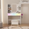 FONTOI Make Up Vanity Desk with Mirror&Chair, Dressing Table with Storage Drawers for Bedroom, White, 15.75"*53.94"*35.43" - 2 of 4
