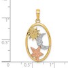 Black Bow Jewelry 14k Yellow & Rose Gold with White Rhodium 22mm Oval Celestial Pendant - 4 of 4