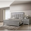 Chic Crate-Modern Bedside Table – 2-Drawer Bevel Mirror, Solid Wood Nightstand – Light Grey - 4 of 4